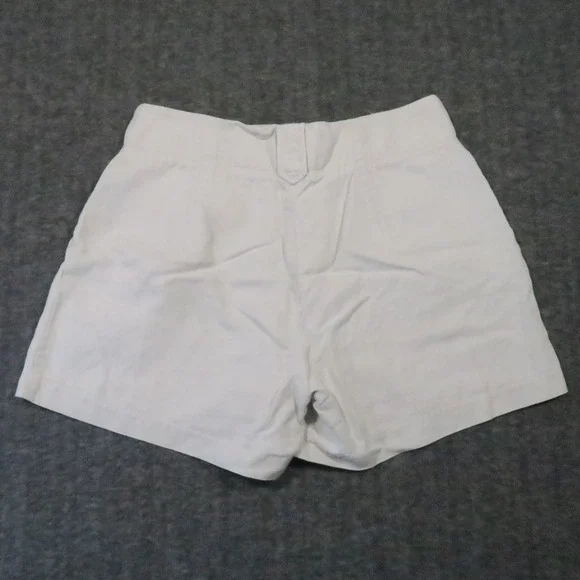 J McLaughlin Pleated Shorts Women 8 Beige Linen Lyocell High Rise Preppy Coastal - Picture 3 of 10